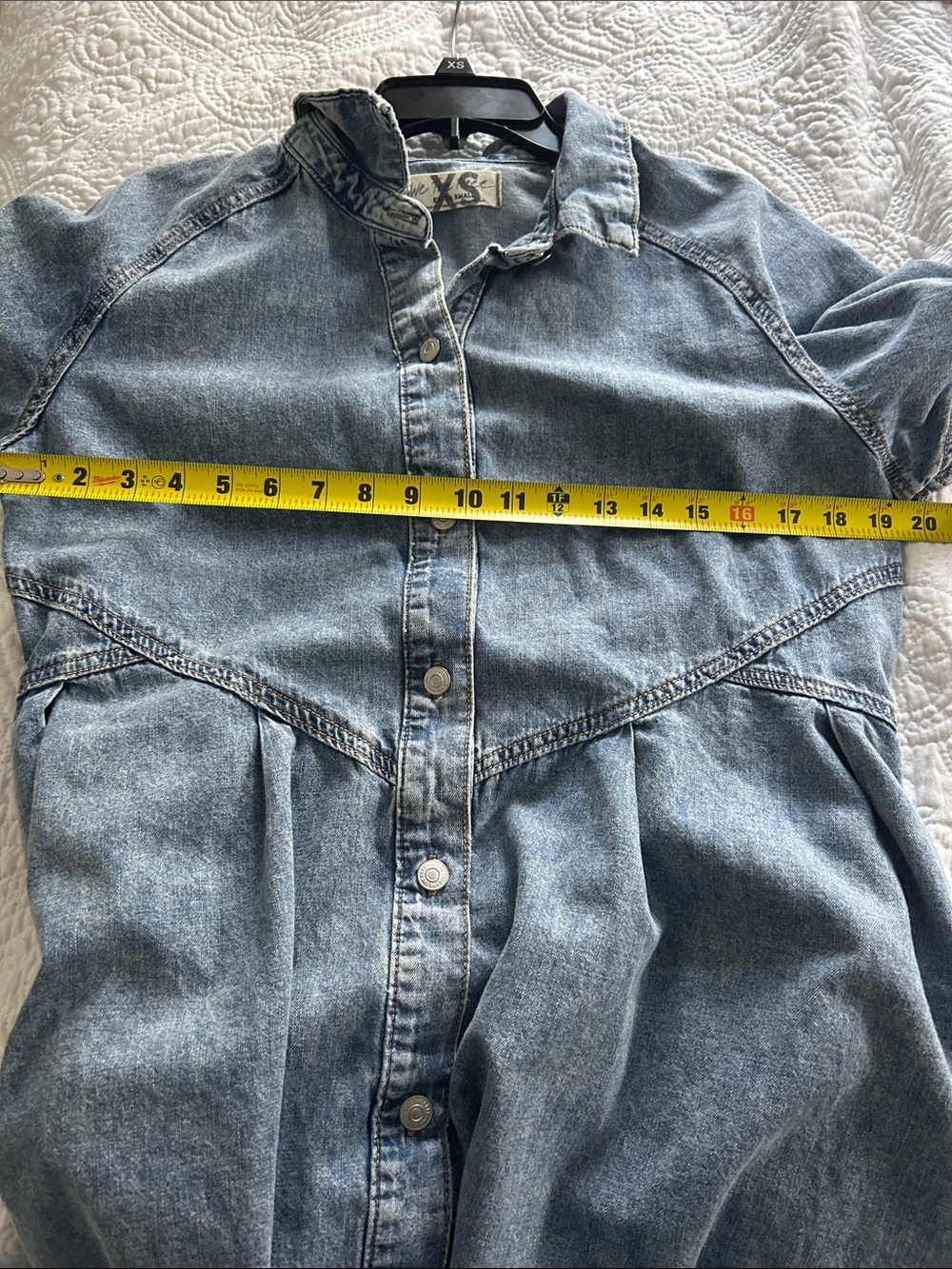 We The Free Hannah Denim Mini Dress - Light Blue - Picture 6 of 8